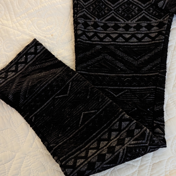 OVS Pants - Patterned Black Textured Leggings Small